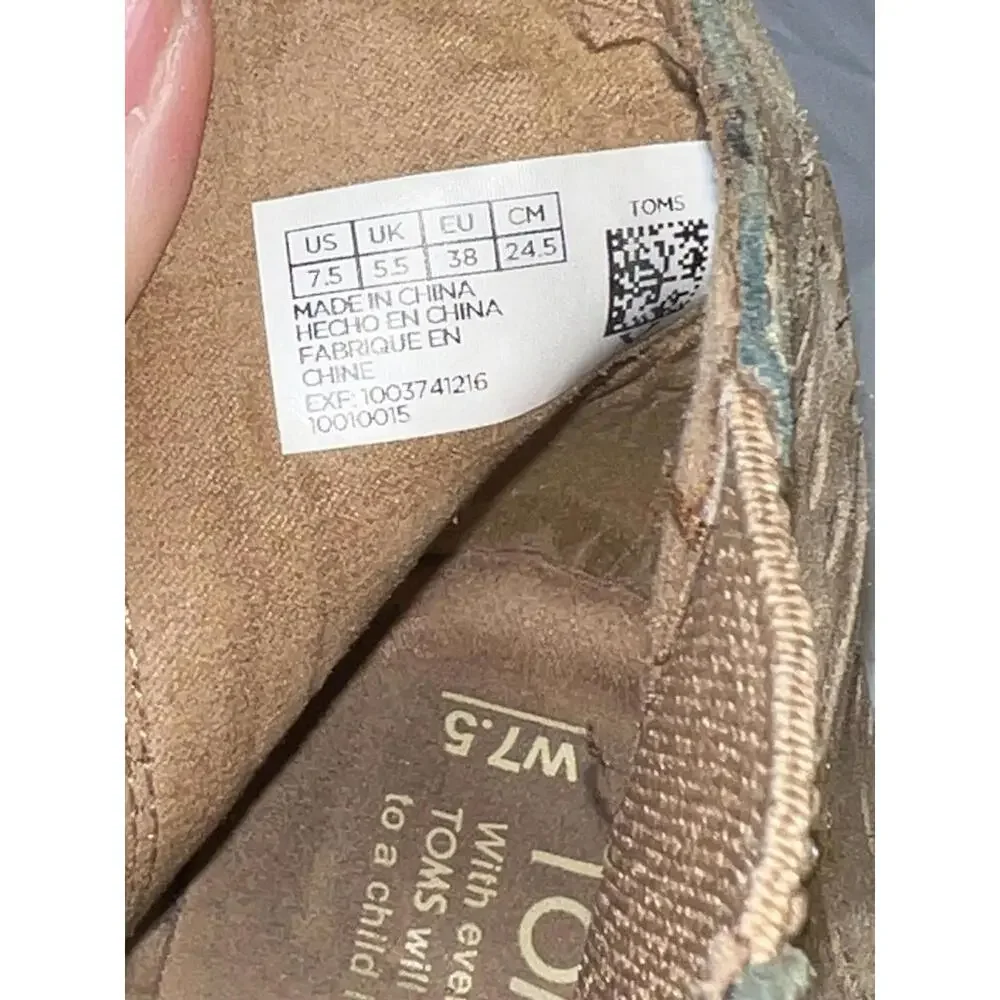 TOMS Majorca Tan Suede Peep Toe Heeled Ankle‎ Boots Booties Womens Size 7.5